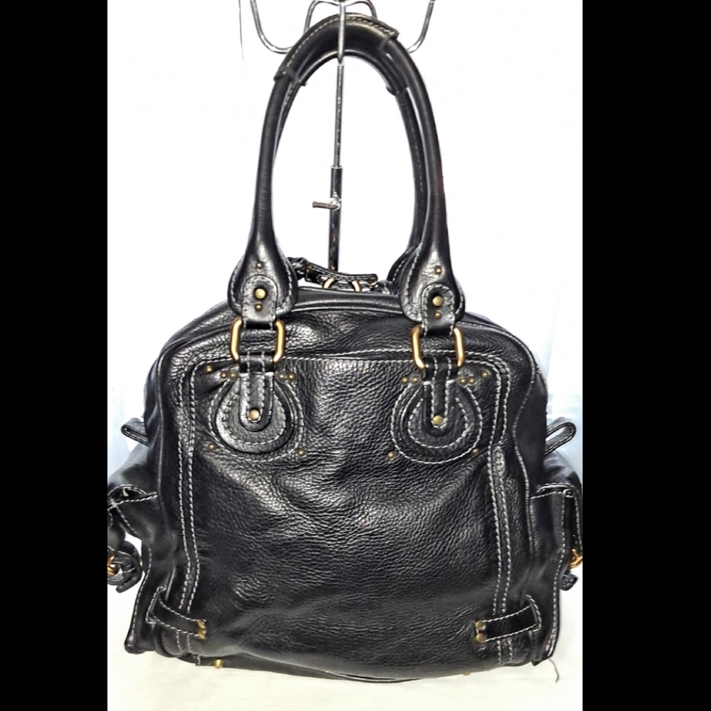 Chloe Large Black Leather Paddington Satchel